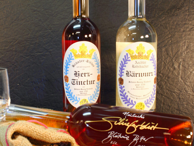 Auswahl an Likören der Familie Neubeck im Aparthotel Am Rennsteig